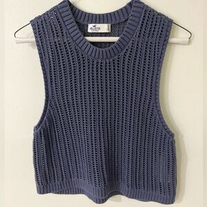Holster Knit Blue Sleeveless Vest, size Small